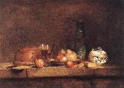 jean-Baptiste-Simeon Chardin Still-Life with Jar of Olives painting